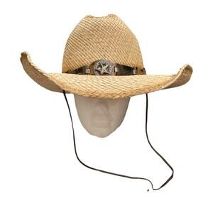 Bullhide Star Central Straw Cowboy Hat Size Large